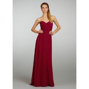 Jim Hjelm Bridesmaid Chiffon Dress in Bordeaux